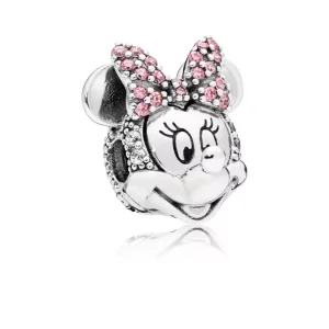 (resim) Disney Minnie Mouse Pembe Pavé Fiyonk Klips Charm - 797496CZS