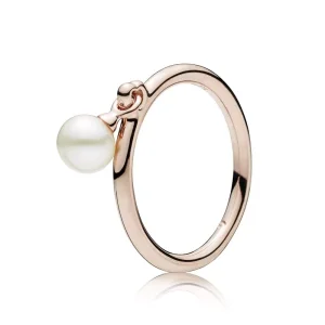 (resim) Pandora 14 ayar pembe altın Çağdaş İnci Yüzük - 187525P