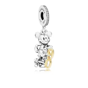 (resim) Pandora iki renkli Disney, Mickey'nin 90. Yıl Dönümü Sınırlı Sayısı Sallantılı Charm - B801005