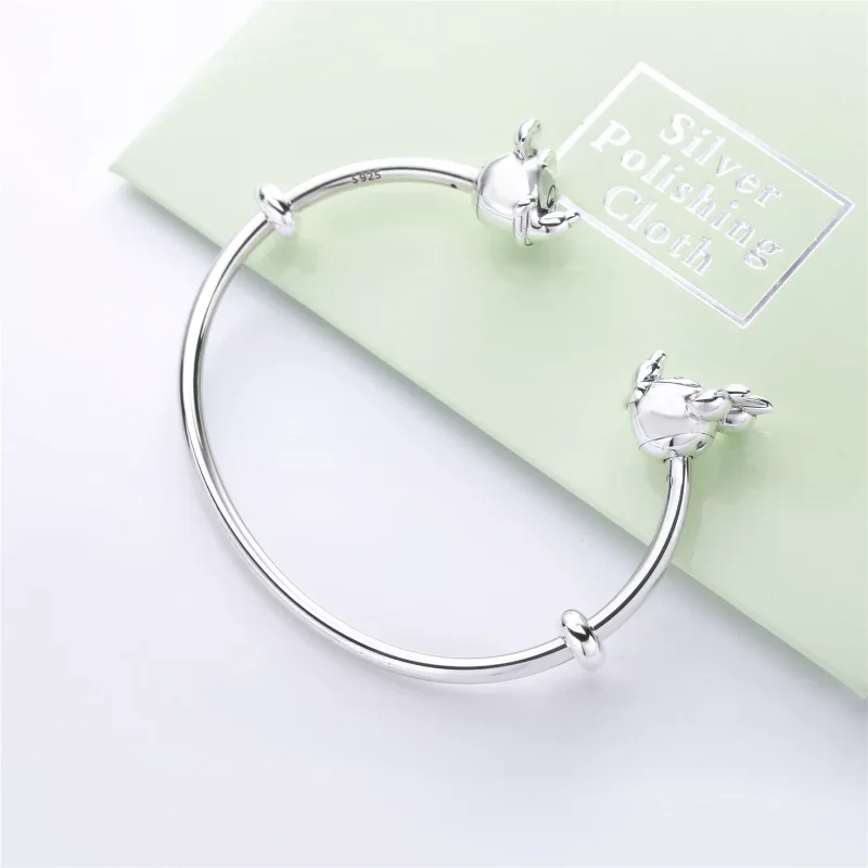 (resim) Disney, PANDORA Mickey Fare & Minnie Fare Açık Bangle Bileklik - - Görüntüle 3