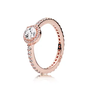 (resim) Pandora 14 ayar pembe altın kaplama Klasik Zarafet Yüzük - 180946CZ