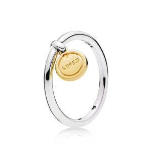 (resim) Pandora 14k altın kaplama Aşk Madalyonu Yüzük - 167823