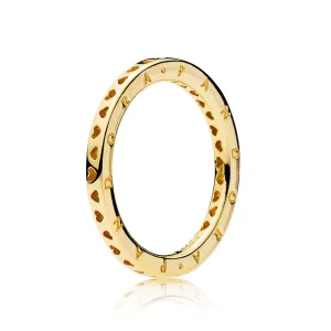 (resim) Pandora 14k altın kaplama İmza Kalpleri Yüzük - 167134