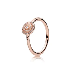 (resim) Pandora 14k rose altın kaplama Işıltılı Zarafet Yüzük - 180986CZ