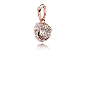 (resim) Pandora 14k rose altın kaplama Pırıl pırıl Aşk Düğümü Kolye Ucu - 380385CZ