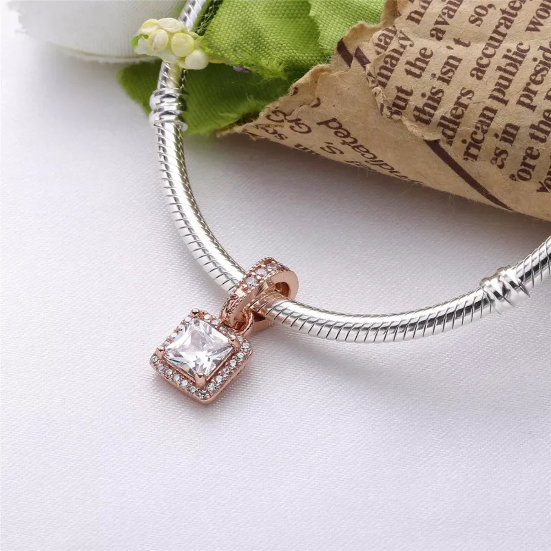 (resim) Pandora 14k rose altın kaplama Zamansız Zarafet Kolye Ucu - 380378CZ - Görüntüle 2