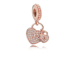 (resim) Pavé Dizim Kalpli Asma Kilit Sallantılı Charm - 781807CZ