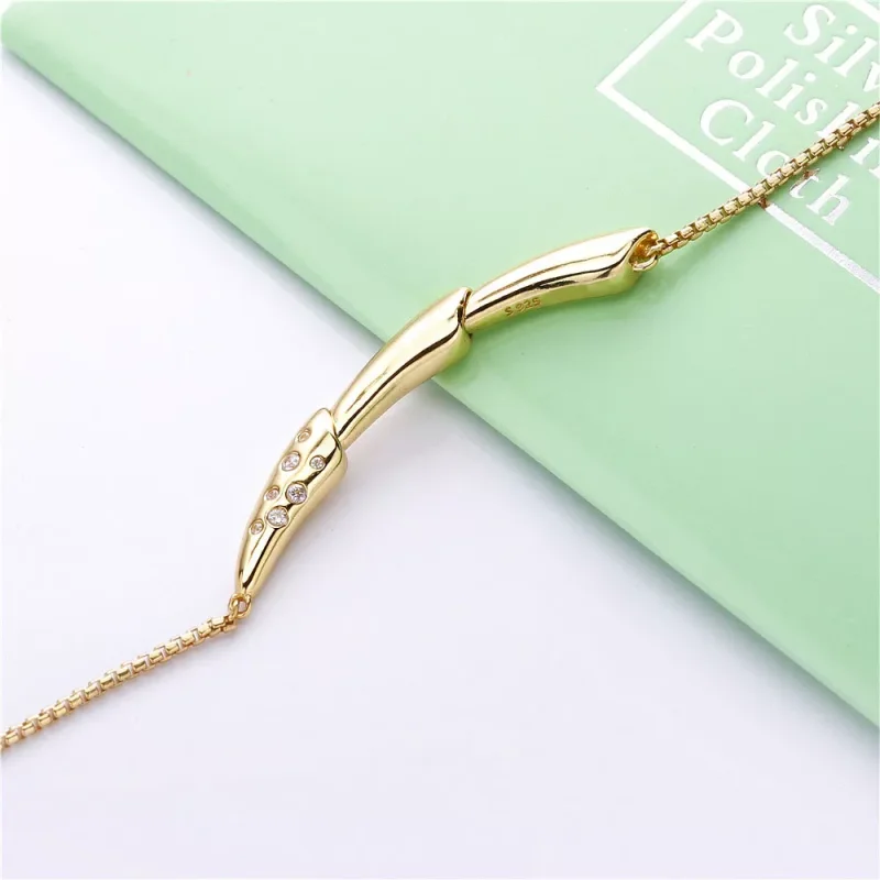 (resim) Pandora 14k altın kaplama çiçek sapı Zincir Kolye - 367958CZ-50 - Görüntüle 3