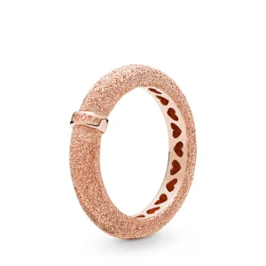 (resim) Pandora 14k rose altın kaplama mat parlaklık Yüzük - 187954