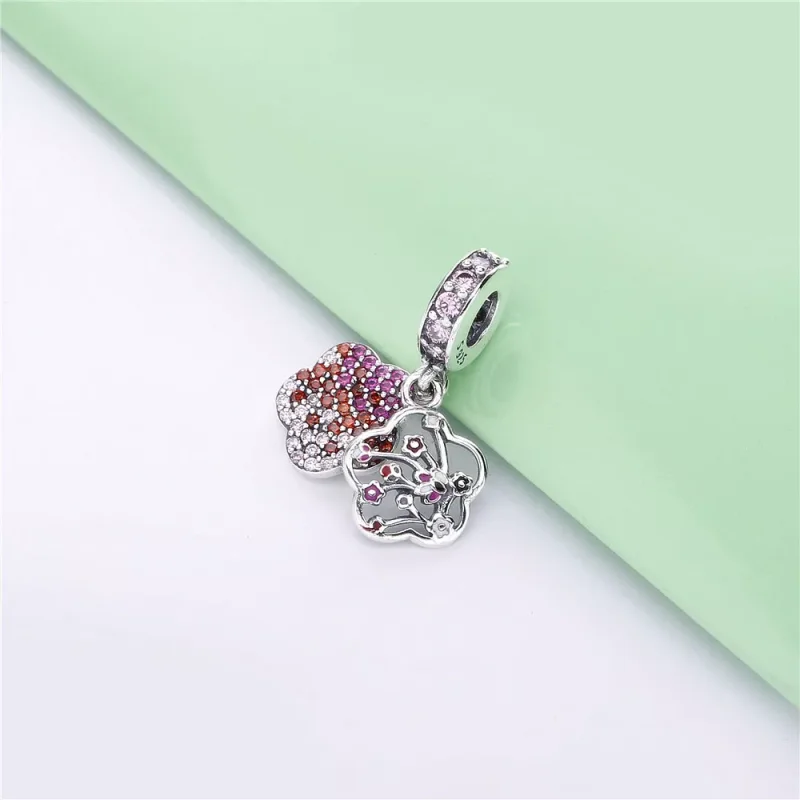 (resim) Pandora Pavé Şeftali Çiçeği Çiçeği Sallantılı Charm - 798112NCCMX - Görüntüle 2