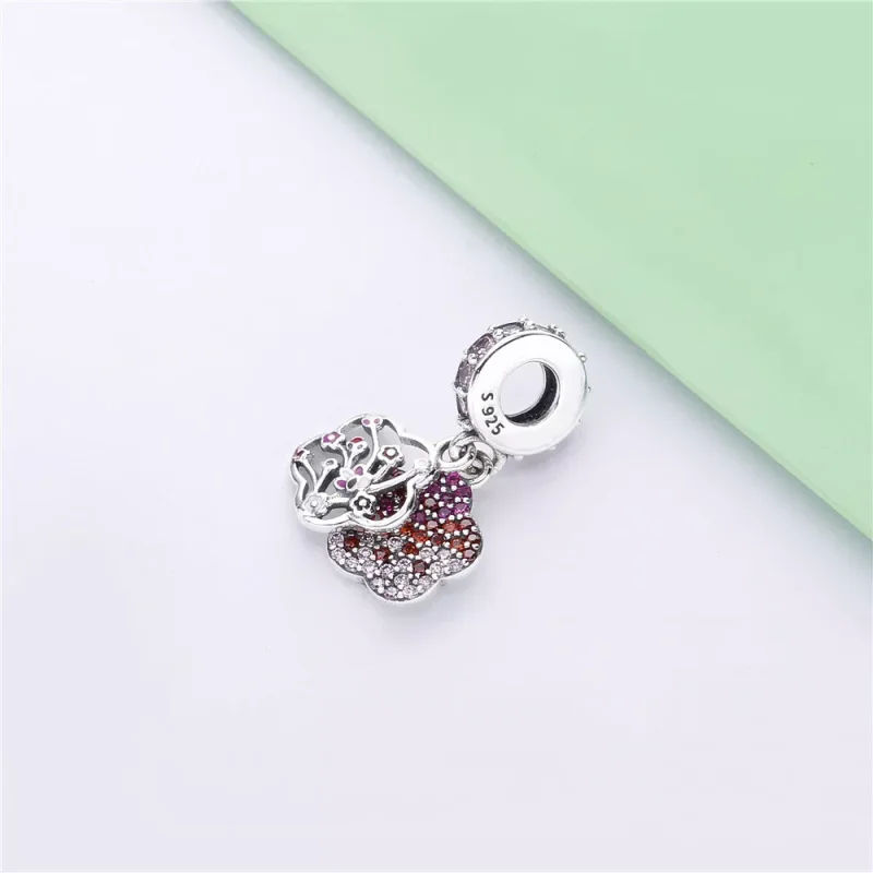 (resim) Pandora Pavé Şeftali Çiçeği Çiçeği Sallantılı Charm - 798112NCCMX - Görüntüle 3