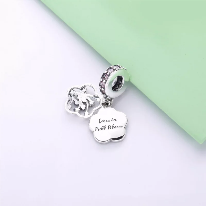 (resim) Pandora Pavé Şeftali Çiçeği Çiçeği Sallantılı Charm - 798112NCCMX - Görüntüle 4