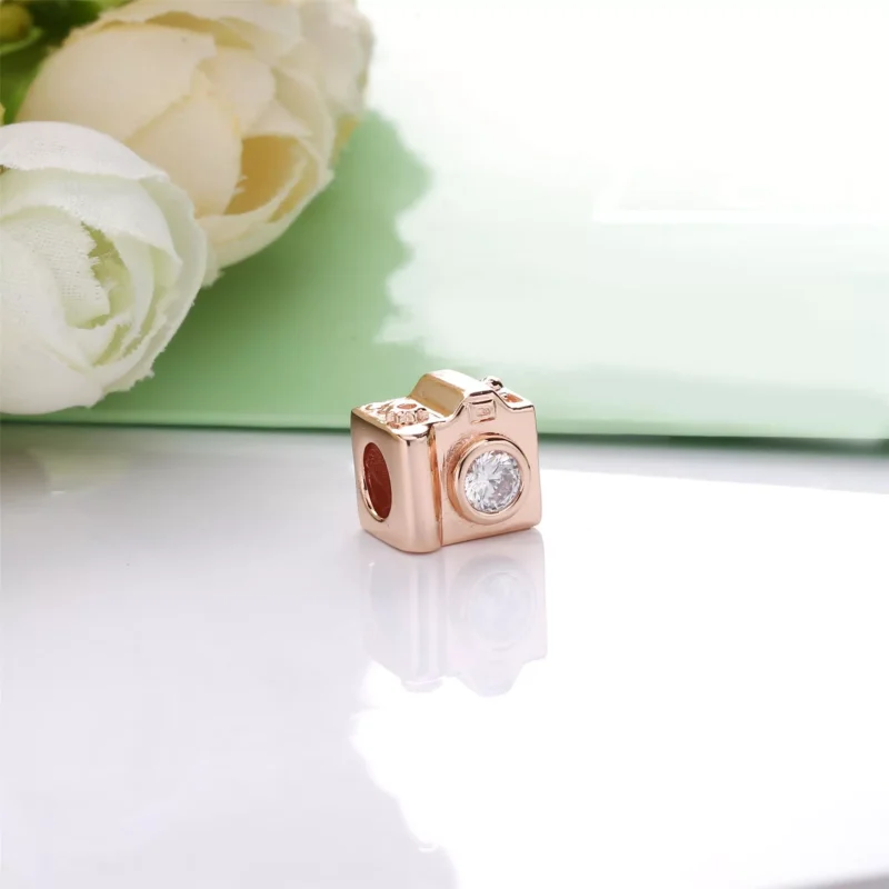 (resim) Camera PANDORA Rose charm with clear cubic zirconia - 787986CZ - Görüntüle 2