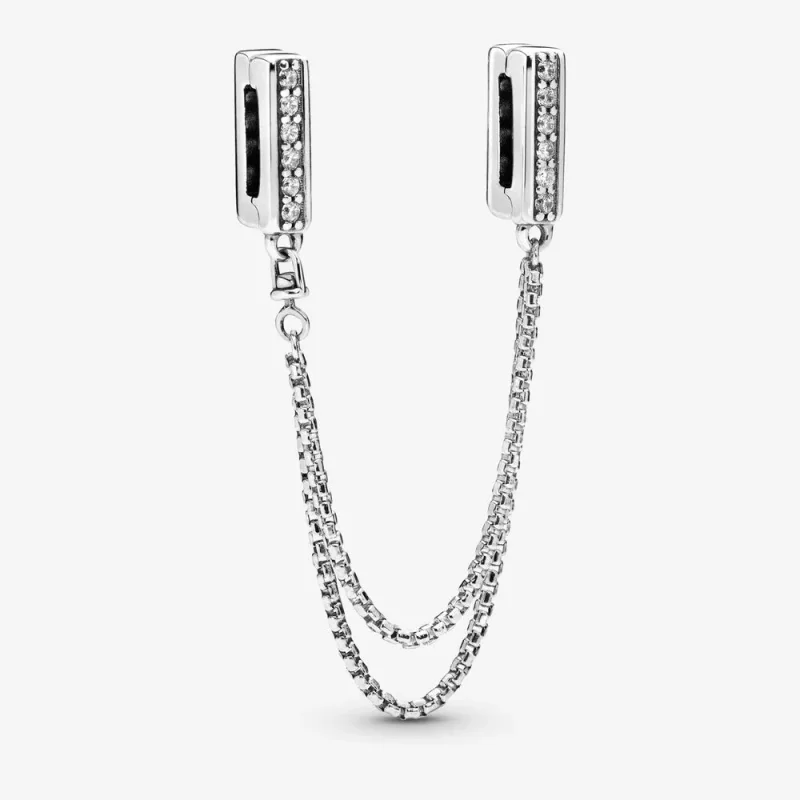 (resim) Işıltılı Güvenlik Zincirli Klips Charm - 798269CZ