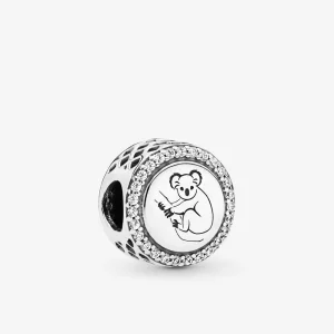 Koala silver charm with clear cubic zirconia - 792016CZ_E002 (resim) Koala silver charm with clear cubic zirconia - 792016CZ_E002