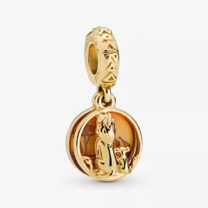 (resim) Pandora 14k altın kaplama Disney Simba ve Mufasa Gün Batımı Sallantılı Charm - 768262ENMX