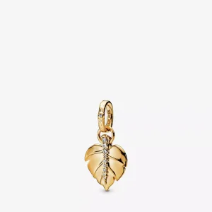 (resim) Pandora 14k altın kaplama Yaprak Kolye Ucu - 368251CZ