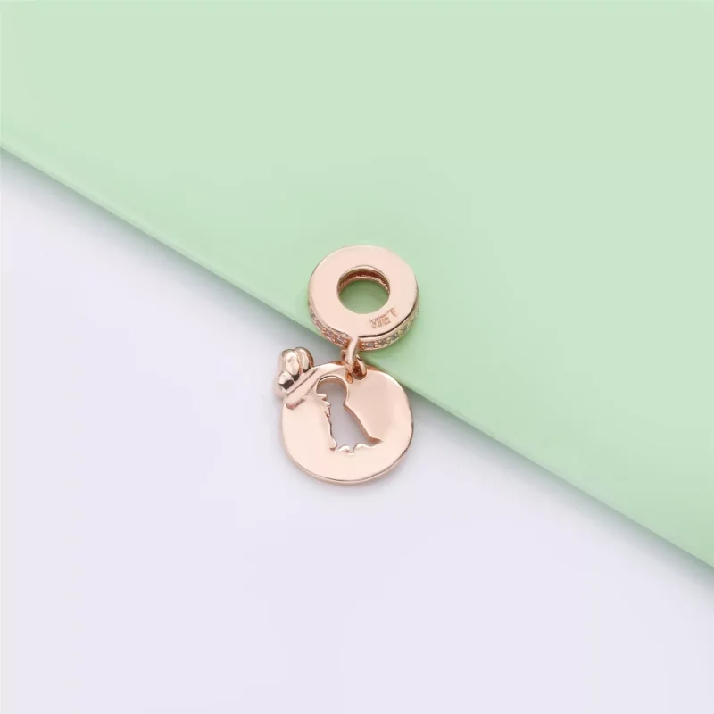 (resim) Pandora 14k rose altın kaplama Dinozor ve Kelebek Dostluğu Sallantılı Charm - 78 - Görüntüle 4