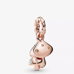 (resim) Pandora 14k rose altın kaplama Köpüklü Mantarlar Sallantılı Charm - 788240NEP