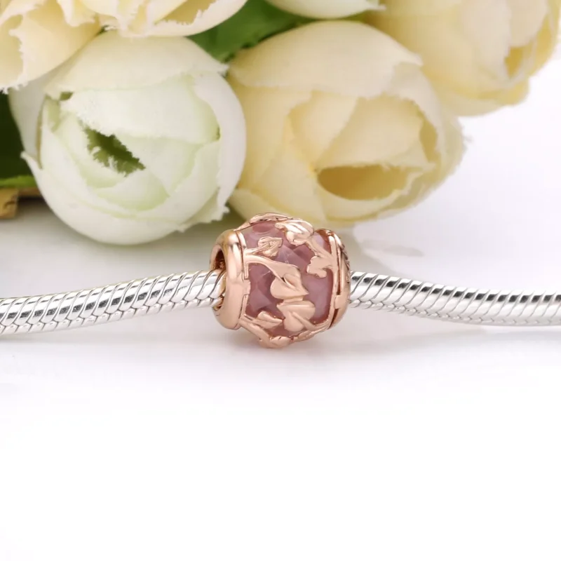 (resim) Pandora 14k rose altın kaplama Pembe Dekoratif Yapraklar Charm - 788238SSP - Görüntüle 4