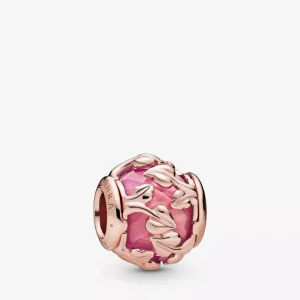 (resim) Pandora 14k rose altın kaplama Pembe Dekoratif Yapraklar Charm - 788238SSP