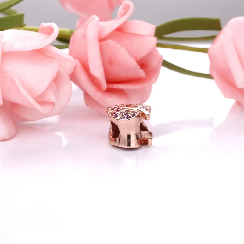 (resim) Pandora 14k rose altın kaplama Pırıl pırıl Yaprak Charm - 788322NPMMX - Görüntüle 4