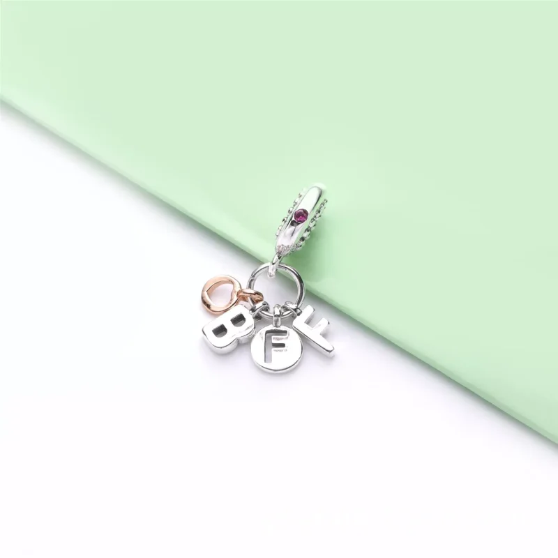 (resim) Pandora 14k rose altın kaplama Sonsuza Kadar En İyi Arkadaşlar Mektupları Sallan - Görüntüle 2