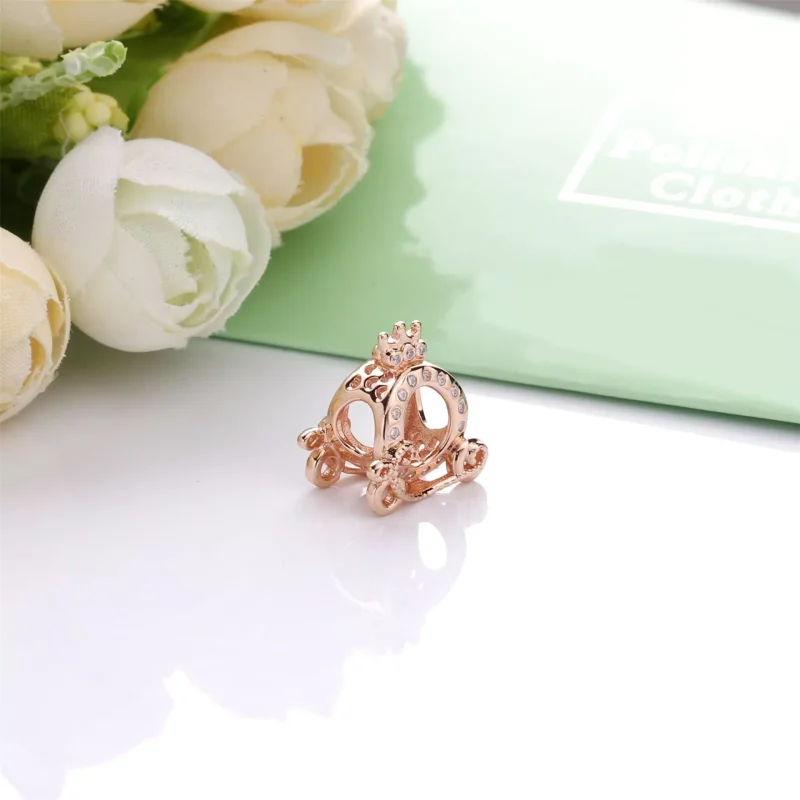 (resim) Pandora 14k rose altın kaplama Taç O Arabası Charm - 788129CZ - Görüntüle 3