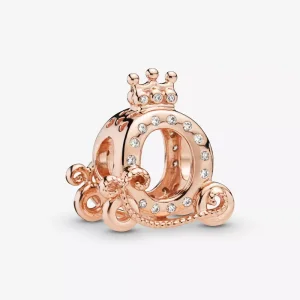 (resim) Pandora 14k rose altın kaplama Taç O Arabası Charm - 788129CZ