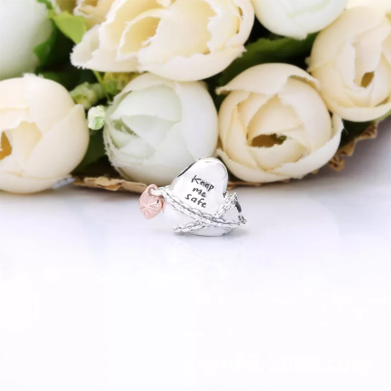 (resim) Pandora 14k rose altın kaplama zincirli kalp Charm - 788344 - Görüntüle 2