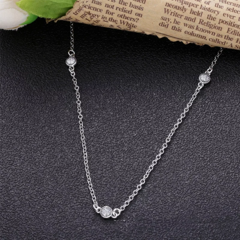 (resim) Pandora Göz kamaştırıcı Narin Damlacıklar Zincir Kolye - 590525CZ - Görüntüle 2