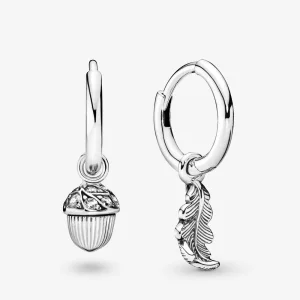 (resim) Pandora Palamut ve Yaprak Halka Küpe - 298603C01