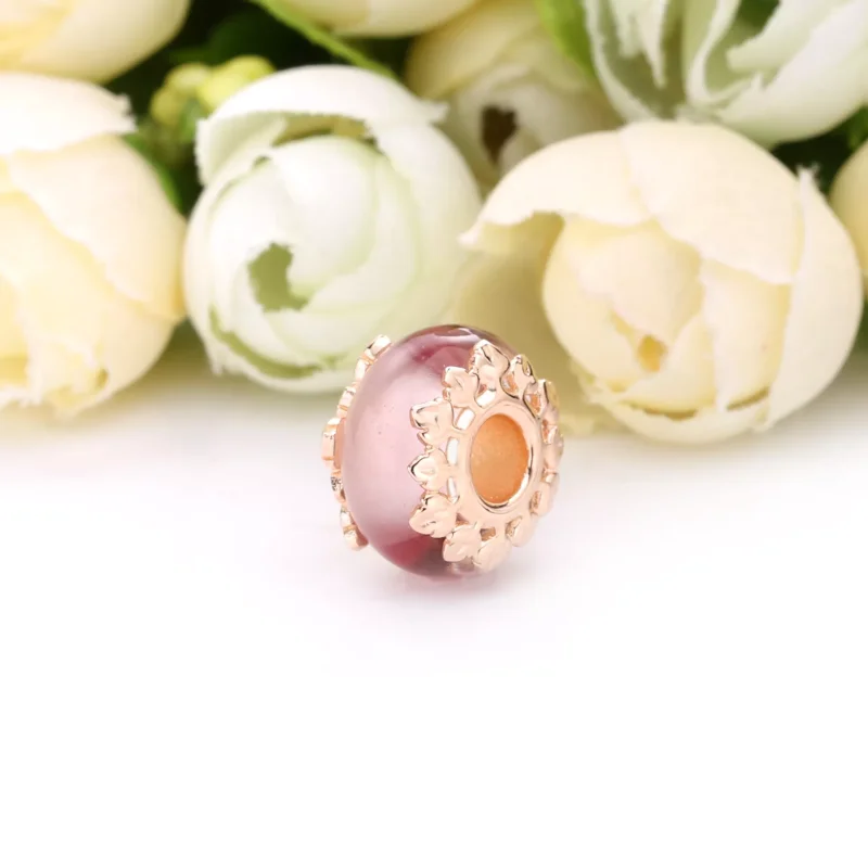 (resim) Pembe Murano Camı ve Yapraklı Charm - 788244 - Görüntüle 2