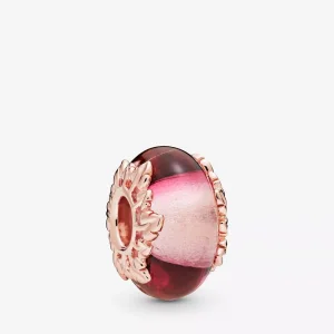 (resim) Pembe Murano Camı ve Yapraklı Charm - 788244