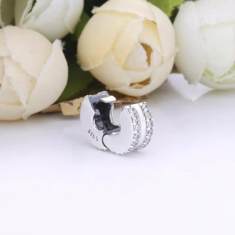 (resim) Çift Hatlı Pavé Klips Charm - 798422C01 - Görüntüle 4