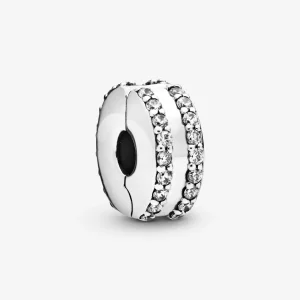 (resim) Çift Hatlı Pavé Klips Charm - 798422C01