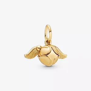 (resim) Pandora 14k altın kaplama Harry Potter Altın Snitch Kolye Ucu - 368618C00