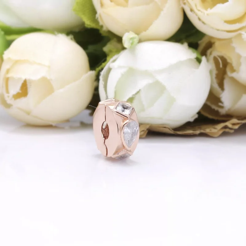 (resim) Pandora 14k rose altın kaplama Geometrik şekiller Klips - 788429C01 - Görüntüle 2