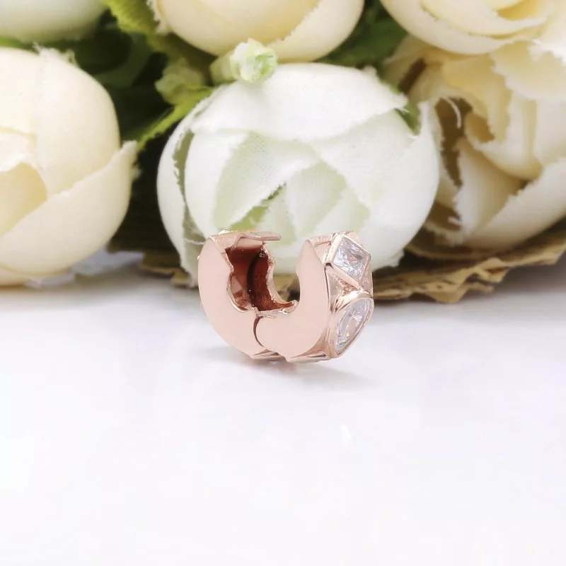 (resim) Pandora 14k rose altın kaplama Geometrik şekiller Klips - 788429C01 - Görüntüle 3