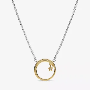(resim) Pandora 14k altın kaplama Göksel Kayan Yıldız Kolye - 368515C01