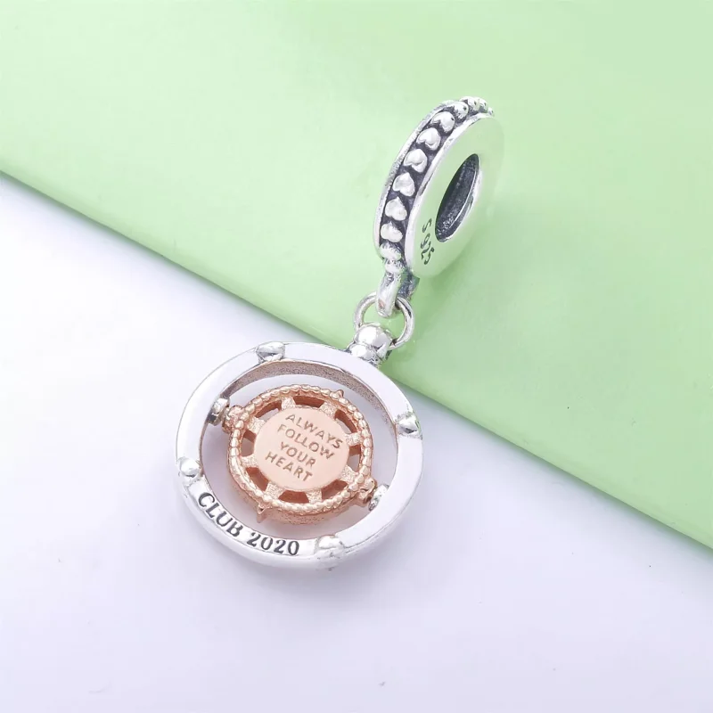 (resim) Pandora 14k rose altın kaplama Pandora Club 2020 Pusula Sallantılı Charm - 78859 - Görüntüle 2