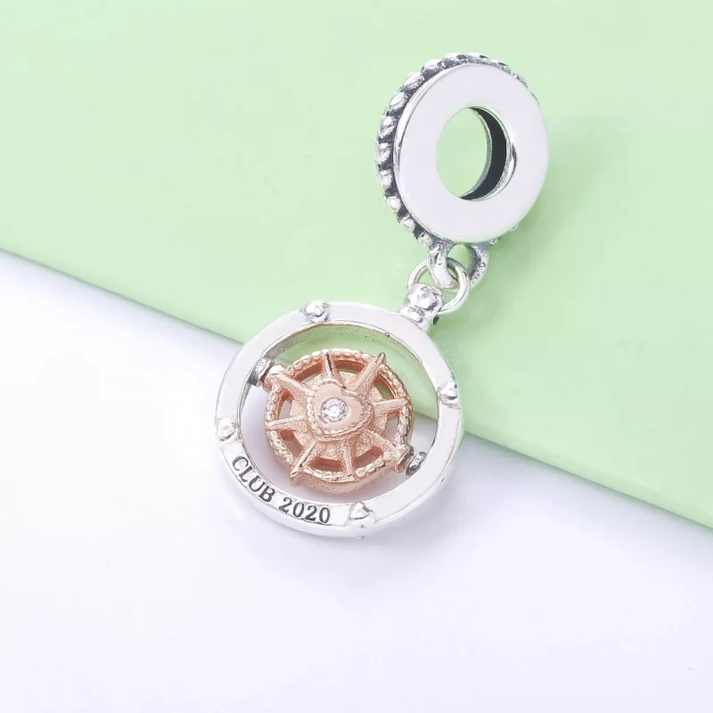 (resim) Pandora 14k rose altın kaplama Pandora Club 2020 Pusula Sallantılı Charm - 78859 - Görüntüle 3
