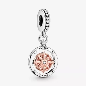 (resim) Pandora 14k rose altın kaplama Pandora Club 2020 Pusula Sallantılı Charm - 788590C01