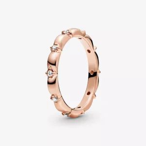 (resim) Pandora 14 ayar pembe altın Çiçek Yaprakları Bandı Yüzük - 188791C01