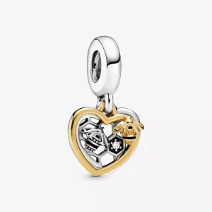 (resim) Pandora 14k altın kaplama Kalpler ve Arılar Sallantılı Charm - 768838C01