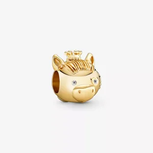 (resim) Pandora 14k altın kaplama Parlayan Zodyak At Charm - 768593C01