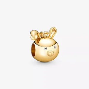 (resim) Pandora 14k altın kaplama Parlayan Zodyak Tavşan Charm - 768585C01