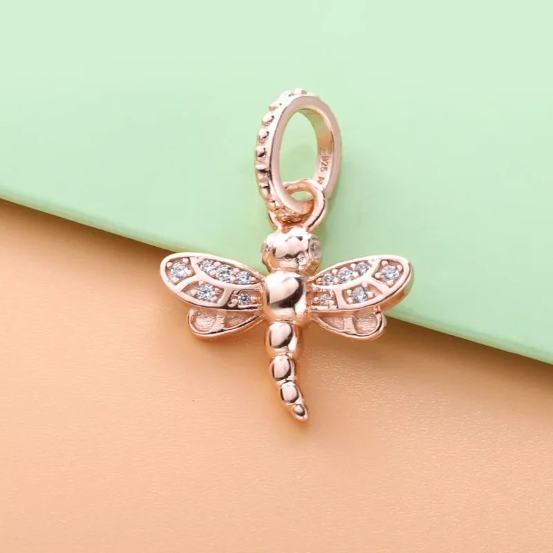 (resim) Pandora 14k rose altın kaplama Pırıl pırıl Yusufçuk Kolye Ucu - 388803C01 - Görüntüle 2
