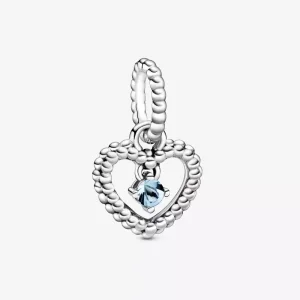 (resim) Pandora Aqua Mavi Boncuklu Kalp Sallantılı Charm - 798854C01