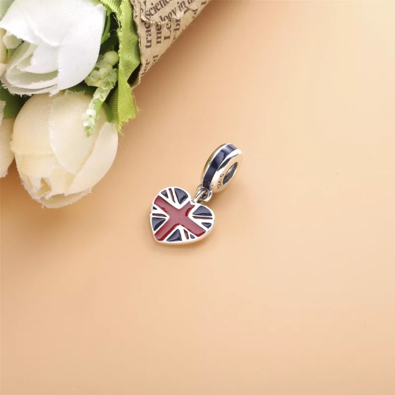 (resim) Pandora Büyük Britanya Bayrağı Kalp Sallantılı Charm - 791512ENMX - Görüntüle 2